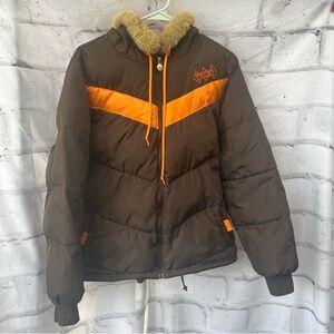 Brown and Orange Vintage ADIDAS Puffer